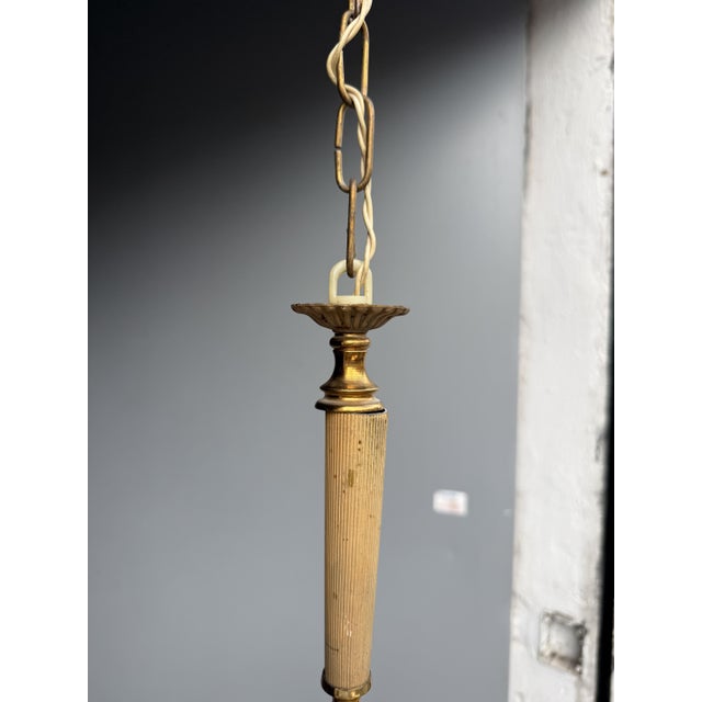 Metal Murano Glass and Brass Ball Lantern, 1950 For Sale - Image 7 of 10