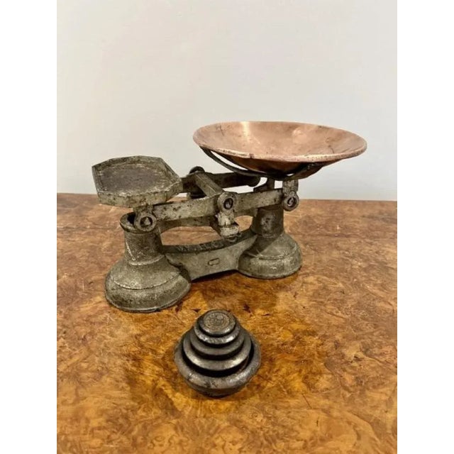 Antique Edwardian Iron and Copper Scales, 1900, Set of 6 For Sale - Image 3 of 6