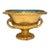 Vintage Italian Gold Leaf Footed Urn Bowl With Blue Interior Signed & Numbered For Sale