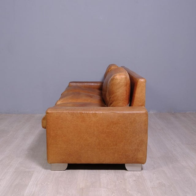 Animal Skin Artisanal Leather 3-Seater Sofa, 1990s For Sale - Image 7 of 18
