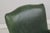 Wood Vintage Green Leather Mahogany Swivel Desk Chair For Sale - Image 7 of 13
