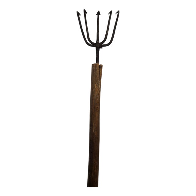 1990s Antique Eel Spear on Wood Handle For Sale