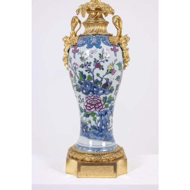 Porcelain Table Lamps Decorated with Bronze Satyrs, 1880s, Set of 2 For Sale - Image 3 of 10