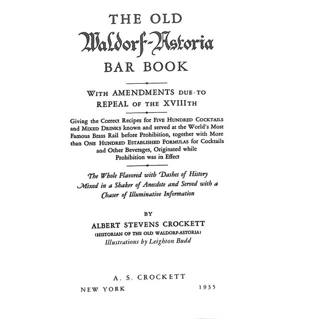 "The Old Waldorf-Astoria Bar Book" 2003 Crockett, Albert S. For Sale - Image 4 of 9