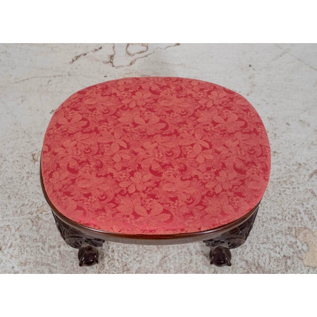 Chippendale Winterthur Style Ball & Claw Mahogany Ottoman For Sale - Image 3 of 9