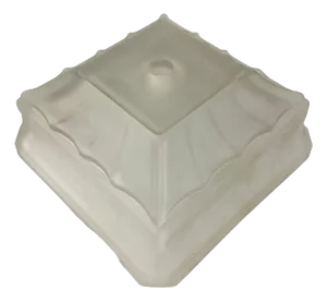Vivian Art Deco Geometric Square Satni Frosted Art Glass Light Up Lamp Shade
