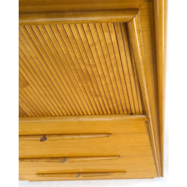 Honey Amber Tone Finish Edmond Spence High Chest Gentlemen's Dresser Double Door For Sale - Image 10 of 13