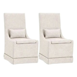 Colleen Bisque French Linen Dining Chair Set of 2 by Essential for Living For Sale