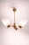 Mid-Century Swedish Brass and Copper Chandelier with Opaline Glass, 1950s For Sale - Image 4 of 9