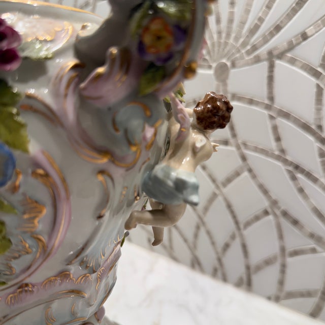 19th Century Dresden Porcelain Lidded Vase For Sale - Image 9 of 12