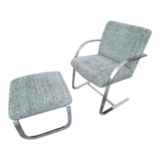 MCM Milo Baughman Cantilever Chair & Ottoman For Sale