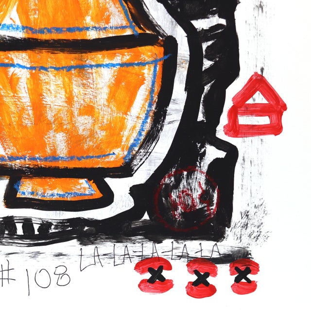Mood Lamp Ceremony - Original Pop Street Art Acrylic Painting on Newspaper by Gary John For Sale - Image 4 of 7