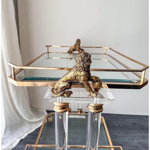 Vintage Italian Serving Trolley in Brass, 1970s For Sale - Image 6 of 12