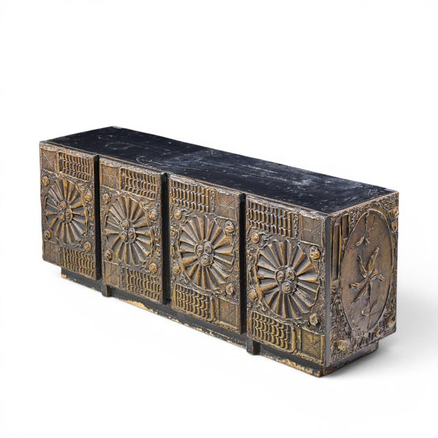 Black Adrian Pearsall for Craft Associates Mid Century Goop Brutalist Credenza For Sale - Image 8 of 8
