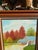 Up for consideration is a beautiful vintage watermill and colorful foliage landscape painting on canvas, signed by the...