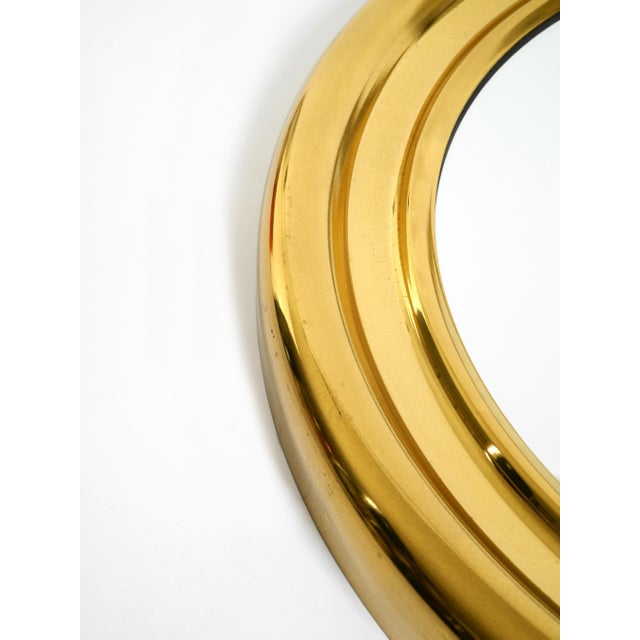 Gold Italian Round Brass Mirror, 1960s For Sale - Image 8 of 13