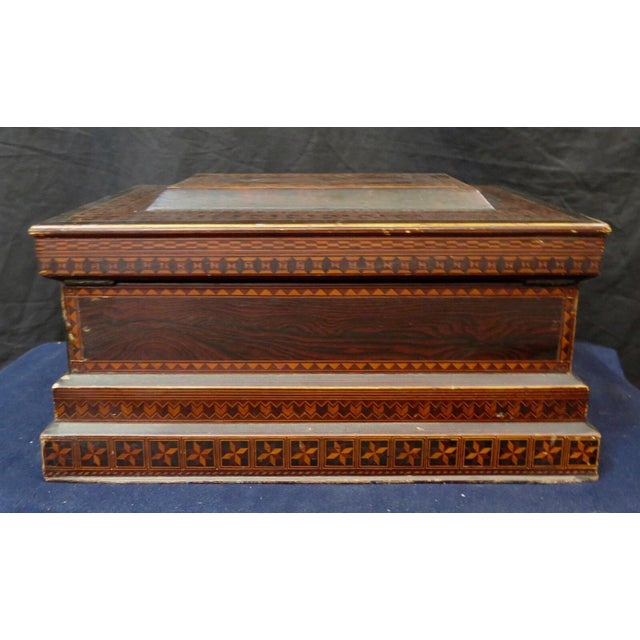 Wood Vintage Antique Continental Humidor For Sale - Image 7 of 12