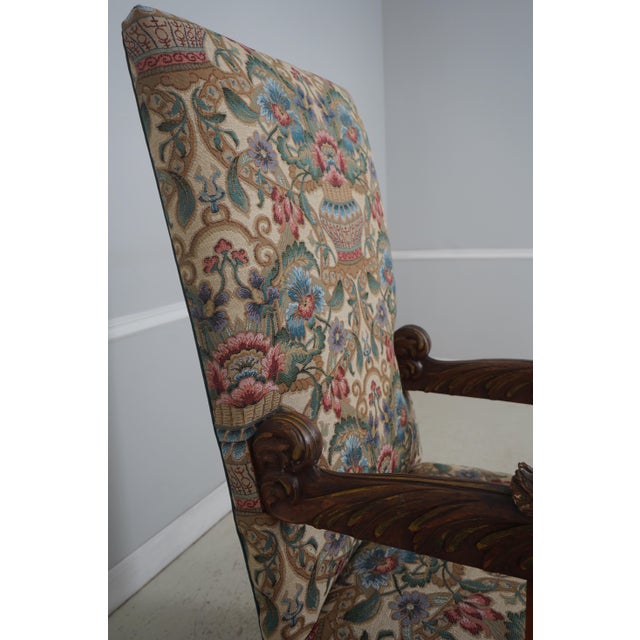 Antique Italian Cherub Carved Frame Throne Chair For Sale - Image 11 of 18