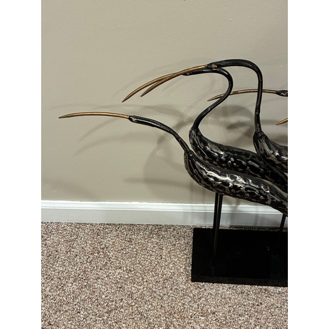1970s Group of Egrets Large Metal Sculpture-in the Style of Joseph Famulari For Sale - Image 5 of 7