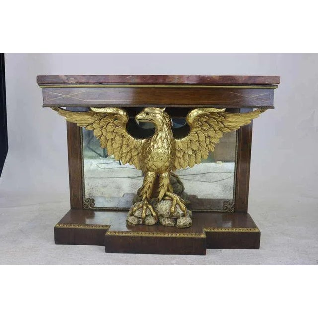 William Kent Refined Federal Style Rosewood Eagle Console Table For Sale - Image 4 of 12