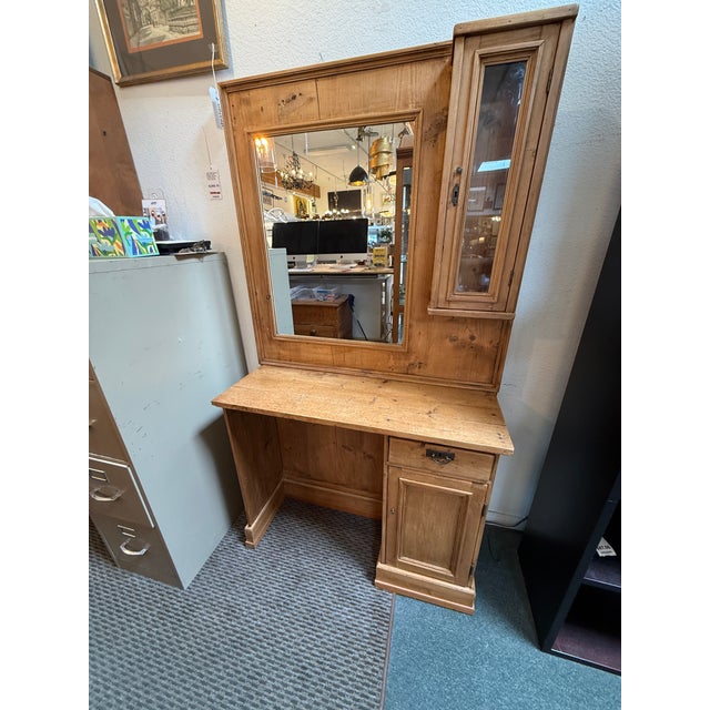 Design Plus Gallery presents an Americana Vanity of Pine Wood with Large Mirror. This variety provides a rustic,...