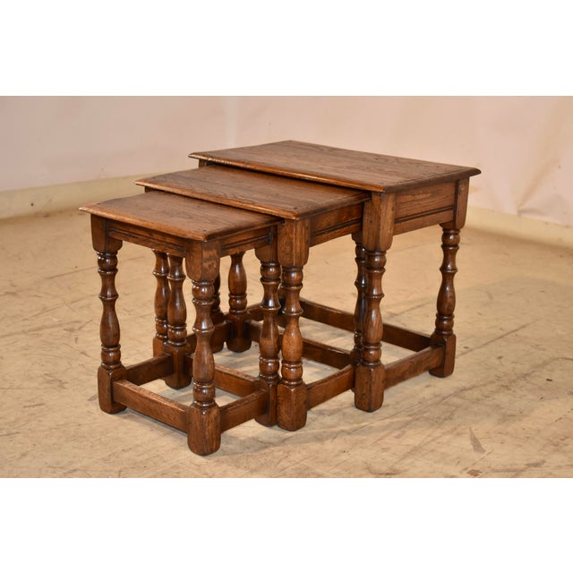 Nest of Three English Oak Tables, Circa 1900 For Sale In Greensboro - Image 6 of 9