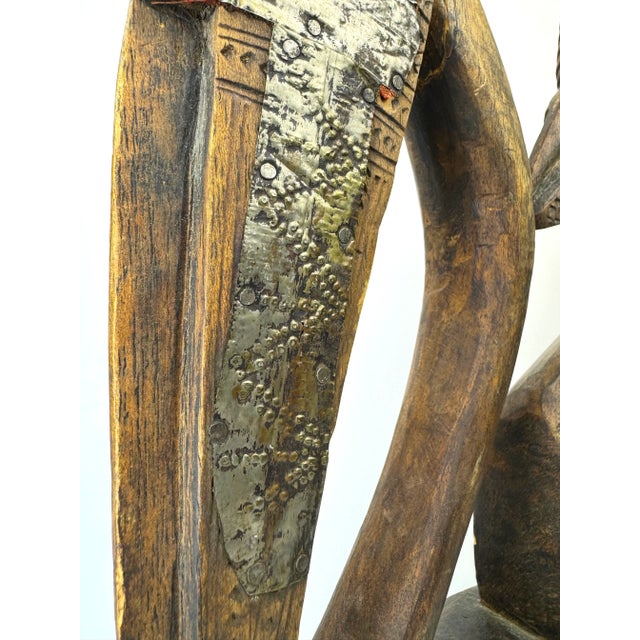 1980s Vintage West African Art Wood Hand Carved Sculpture For Sale - Image 11 of 12