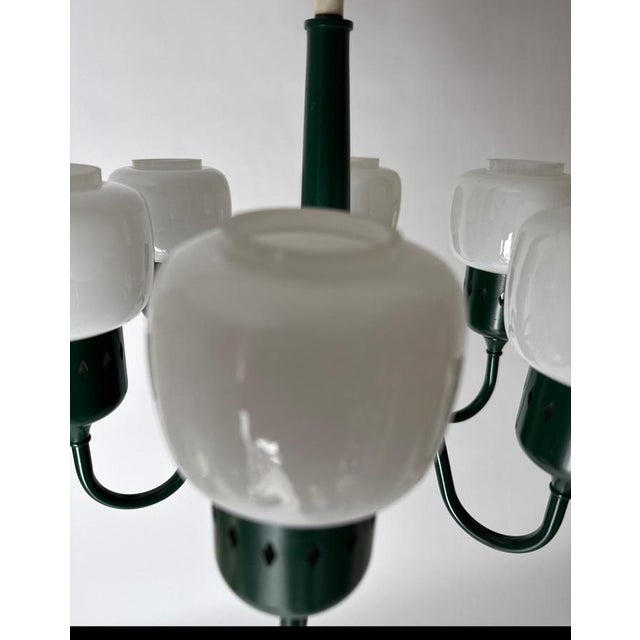 1970s Forest Green Model 526 Chandelier attributed to Hans-Agne Jakobsson, Sweden, 1970s For Sale - Image 5 of 14