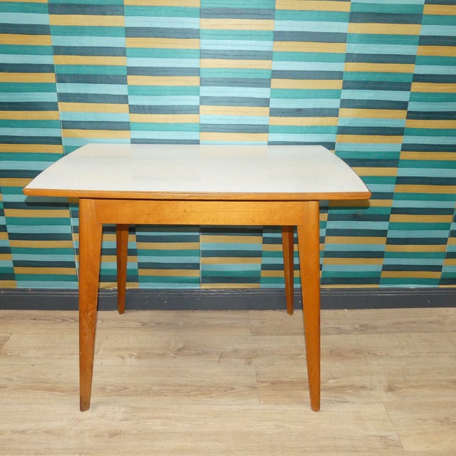 Brown Small Kitchen Table in Wood and Resopal, 1950s For Sale - Image 8 of 8