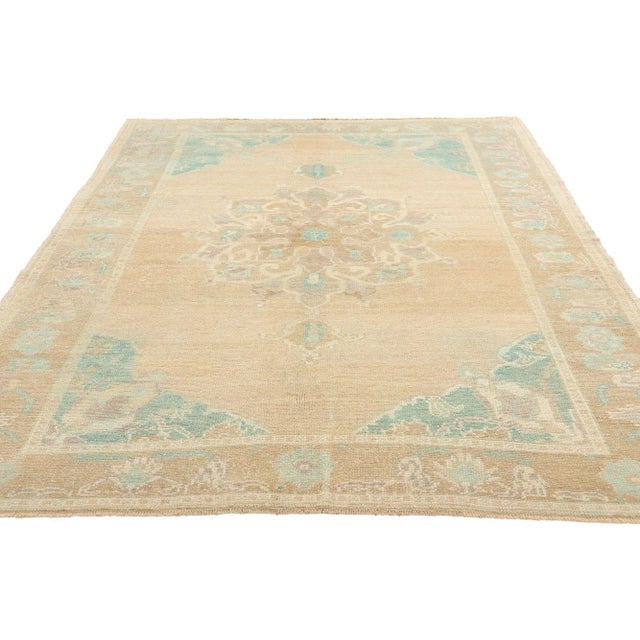 Modern Vintage Turkish Oushak Rug with Modern Style - 04'08 x 07'06 For Sale - Image 3 of 9