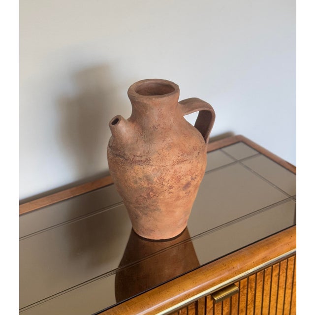 Sculpture Materials Vintage Primitive Clay Vessel Jug For Sale - Image 7 of 8
