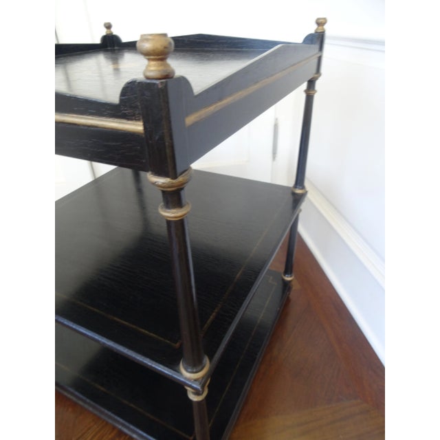 Black 3 Tier Side Table Attributed Brunschwig & Fils For Sale - Image 8 of 8