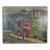 J W Street Scene, Oil on Canvas/Masonite Painting, Signed, 1940 For Sale