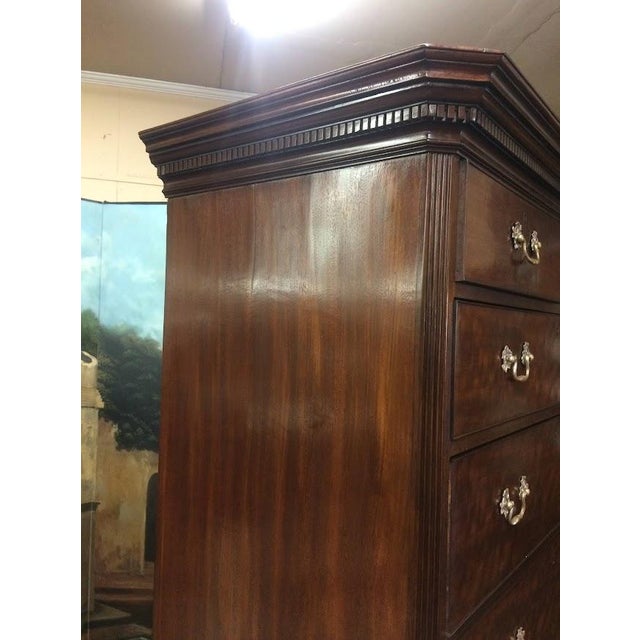 Brown Antique Chest on Chest, English Tall Chest For Sale - Image 8 of 16