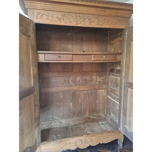 Normandy Oak Marriage Armoire, 1860 For Sale - Image 4 of 11