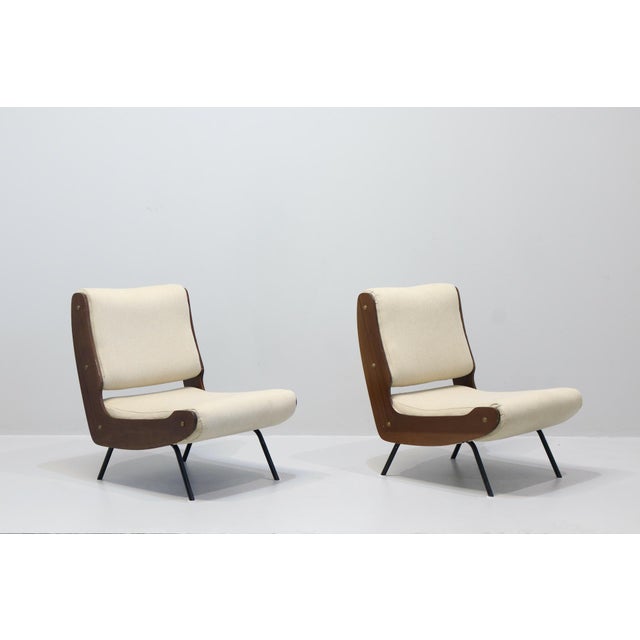 Rare Pair of Gianfranco Frattini 836 Cassina Italia Armchairs, 1950s I have official proof of authenticity such as vintage...