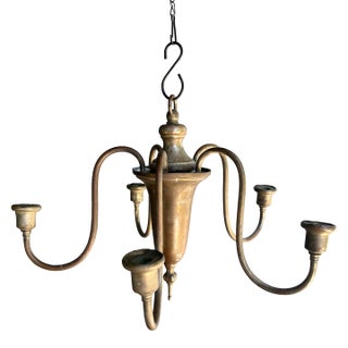 Antique Colonial Candle Chandelier For Sale