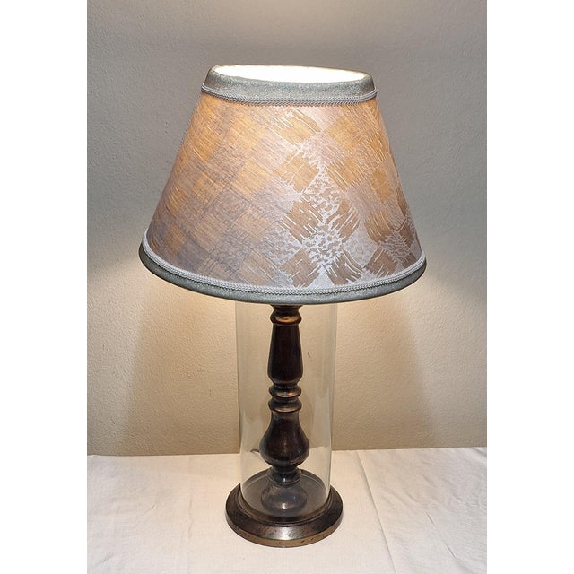 Vintage Table Lamp by Diga Colmore with Metal Base and Fabric Shade, 1990s For Sale - Image 3 of 11