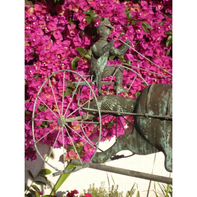 Early 20th Century Vintage Horse and Buggy Coper Weathervane For Sale - Image 5 of 13