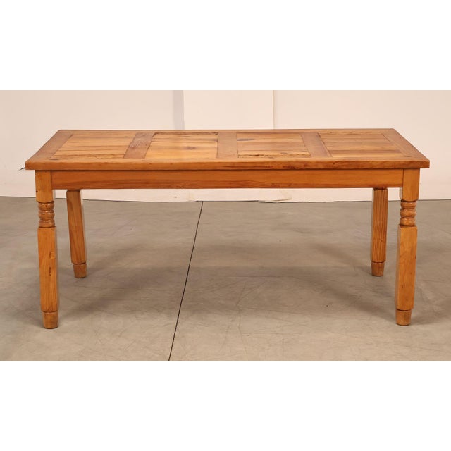 Mexican Pine Vintage Rustic One Drawer Writing or Dining Table For Sale - Image 16 of 18