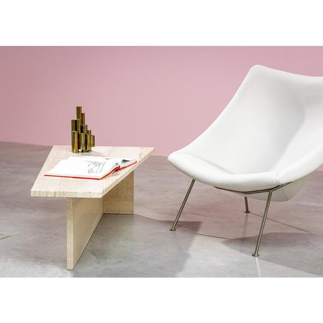 Beige Architectural Trapezoid Travertine Coffee Table, 1970s For Sale - Image 8 of 11