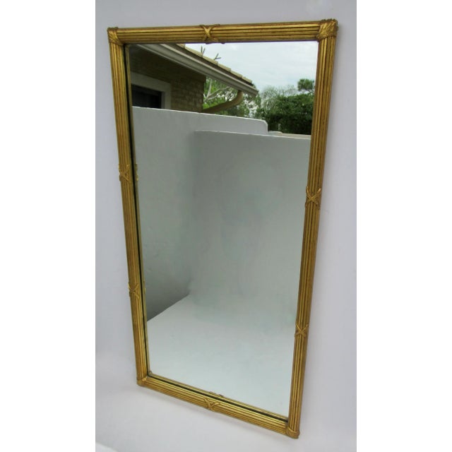Vintage Hollywood Regency Carved Wood, Gilded Gold Leaf Overlay Wall or Pier Mirror Mitered Corners For Sale In West Palm - Image 6 of 12