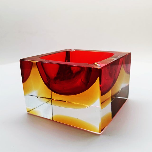 1960s Vintage Square Ashtray in Murano Glass by Flavio Poli for Seguso, 1960s For Sale - Image 5 of 9