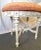 Vintage French Oval Vanity Stool With New Velvet Upholstery For Sale - Image 4 of 12