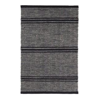 Dash & Albert by Annie Selke Malta Black Woven Wool Rug, 9' 6" x 13' 6" For Sale