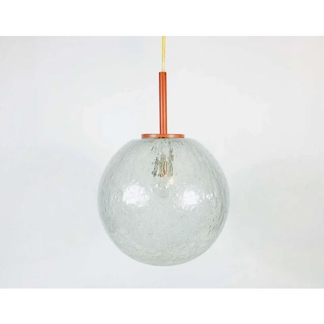 Doria Leuchten Germany Round Crystal Ice Glass Bowl by Doria, 1970s, Germany For Sale - Image 4 of 7