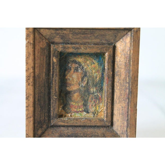Figurative Vintage Framed Miniature Portrait Painting For Sale - Image 3 of 8