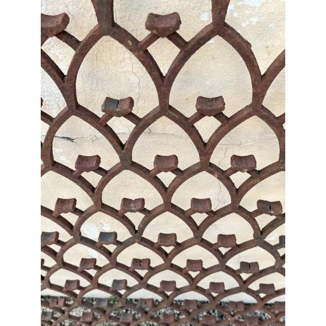 Antique French Art Nouveau Wrought Iron "Repeating Arch" 55x48 Garden Entry Gate For Sale - Image 15 of 18