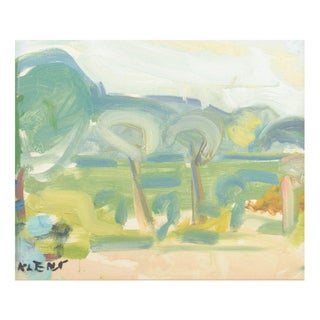 Evgenij Klenø, Park Scene, Oil on Canvas, Mid-20th Century For Sale