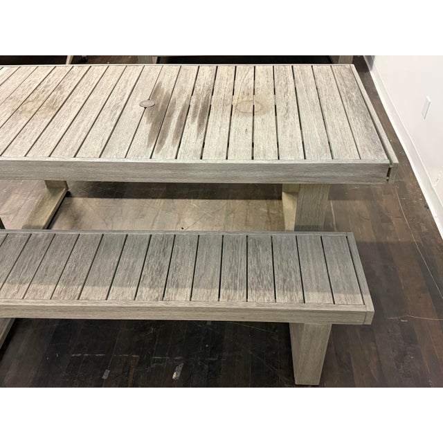 West Elm Portside Extension Dining Table + Benches, Set of Three For Sale - Image 10 of 12